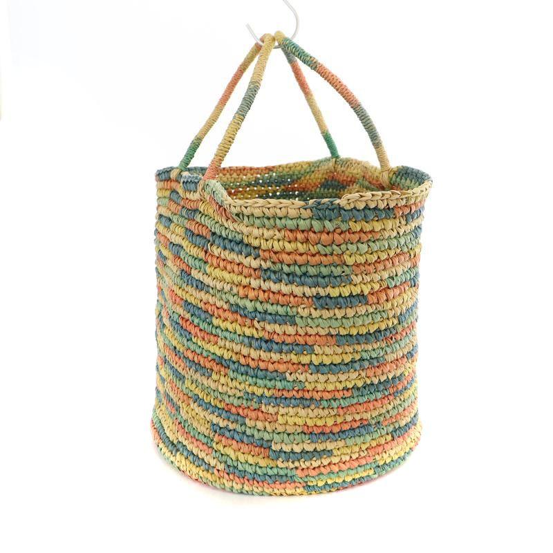 センシスタジオ SENSI STUDIO ボーダーカゴバッグ トートバッグ 黄  