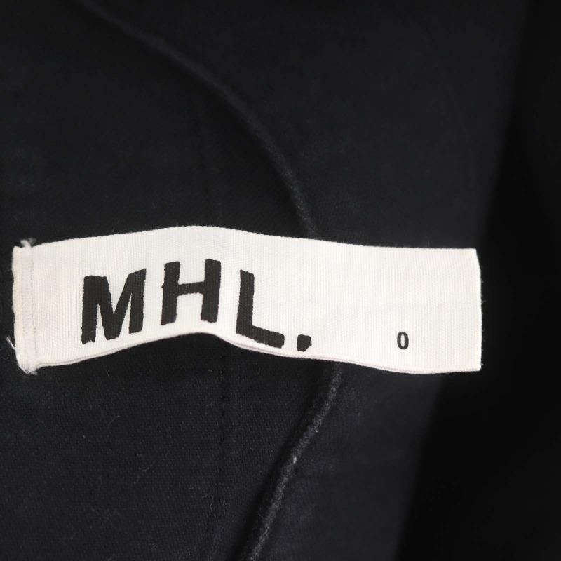 ☆美品☆】MHL.コットン ワンピース 定価30,800円 ひざ丈 七分袖 黒