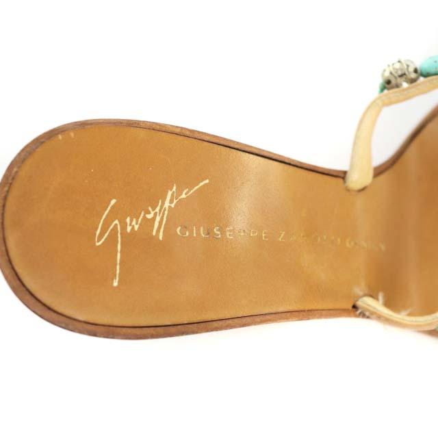 ジュゼッペザノッティ クロコダイル ウェッジヒールサンダル オレンジ 37