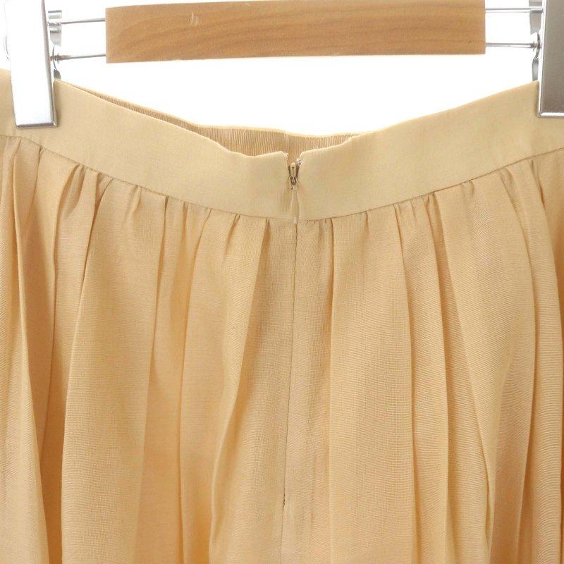 エブール ebure ライトシルクウール切替プリーツスカート ロング  