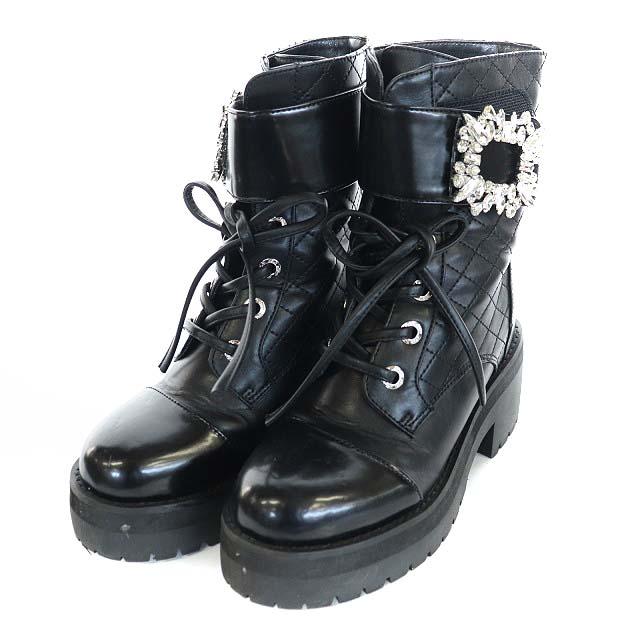レディ Rady ショートブーツ キルティング ビジュー S 22.5〜23.0cm 黒 