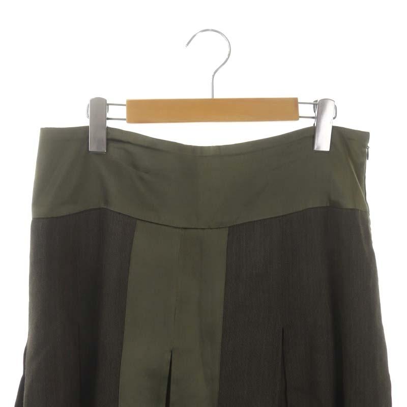 エトロ ETRO プリーツスカート ひざ丈 フレア リネン混 シルク混 44  