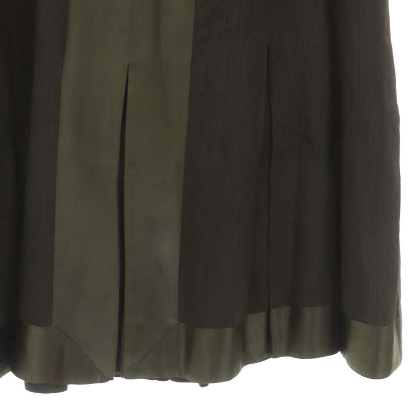 エトロ ETRO プリーツスカート ひざ丈 フレア リネン混 シルク混 44  