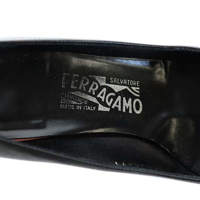 サルヴァトーレフェラガモ Salvatore Ferragamo パンプス ガンチーニ スクエアトゥ 6.5 24.0cm 黒 ブラック ■OS レディース｜vectorpremium｜05