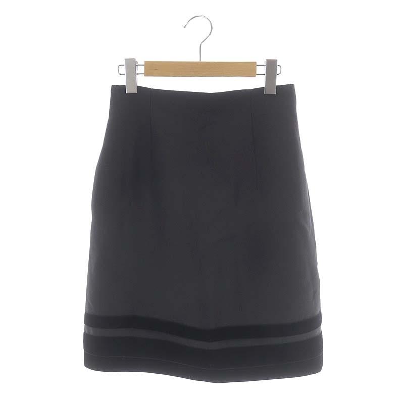 フォクシー FOXEY ベルベットロンドスカート タイト 膝丈 38 グレー 黒  