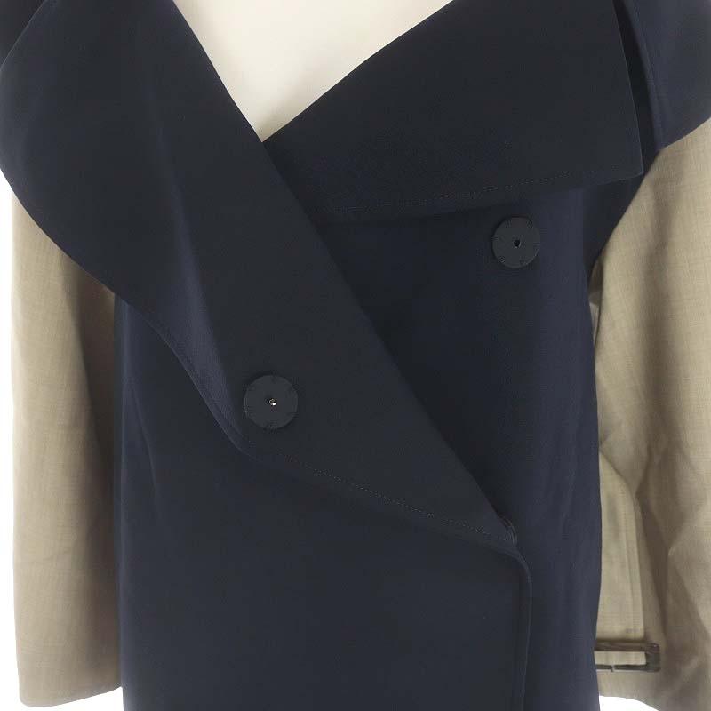 アディアム ADEAM Bricolage Jacket ジャケット 切替 S 紺 ベージュ 