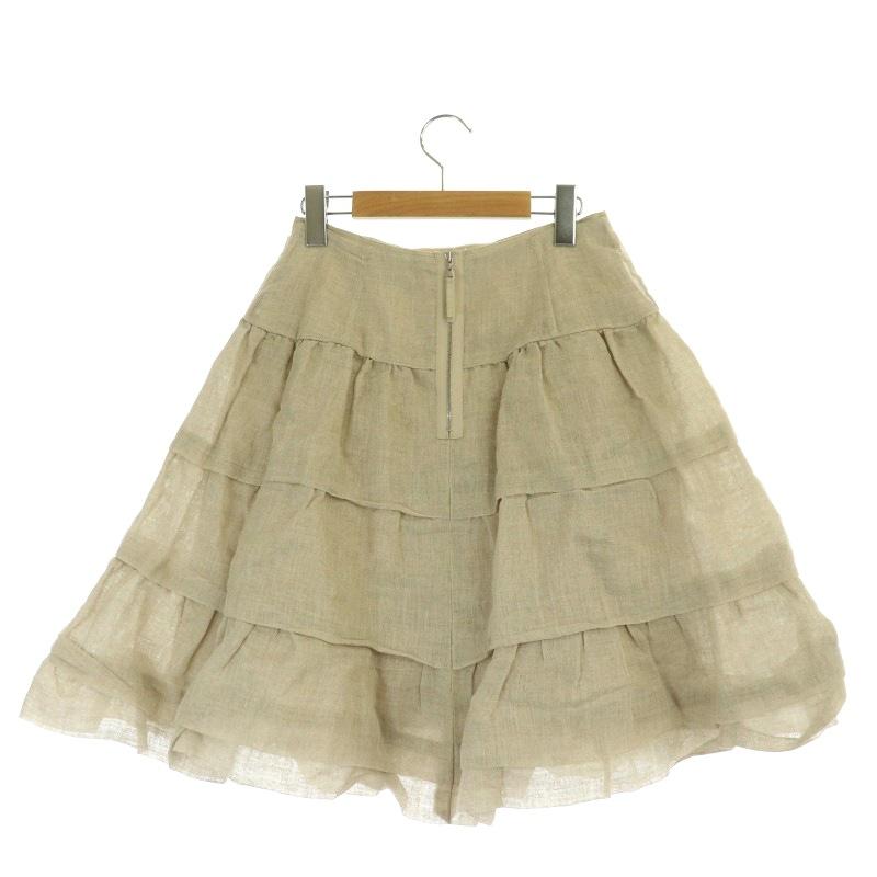 フォクシー FOXEY 34125 Linen Whip スカート 膝丈 フレア フリル  