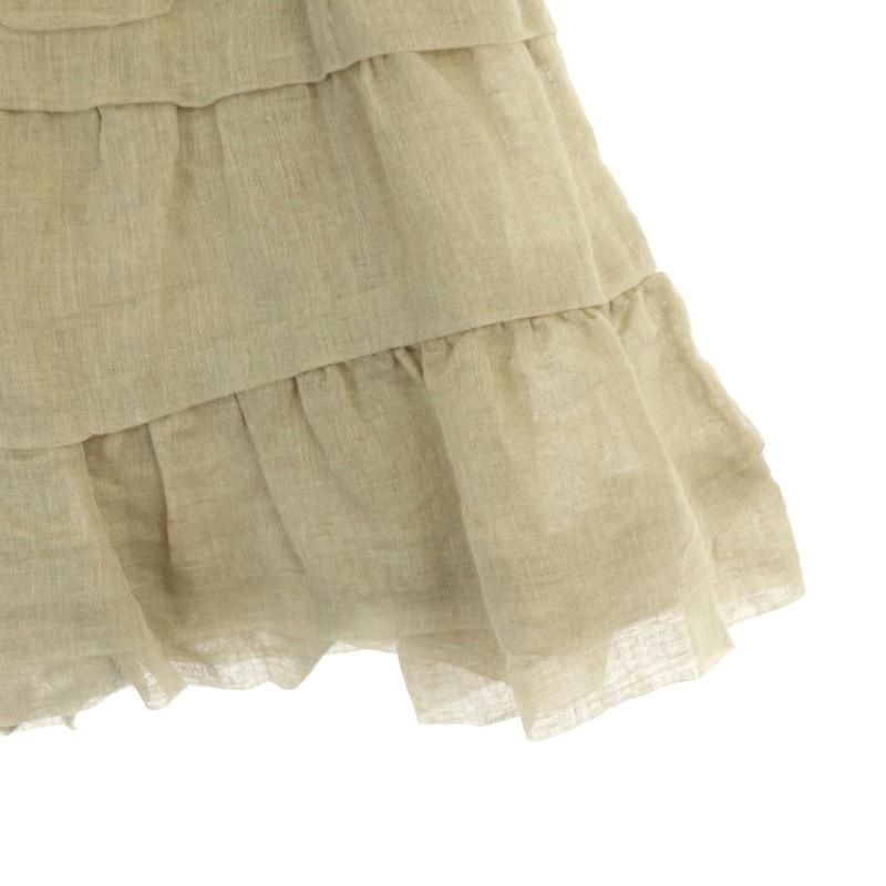 フォクシー FOXEY 34125 Linen Whip スカート 膝丈 フレア フリル  