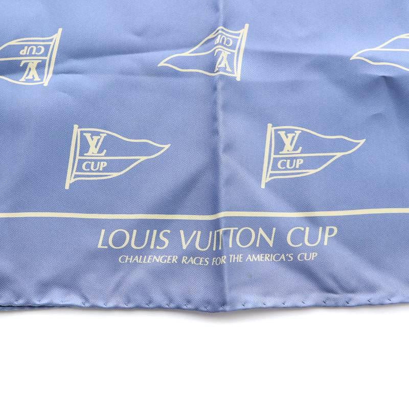 ルイヴィトン LOUIS VUITTON スカーフ シルク CUP 総柄 青 ブルー /YB レディース｜vectorpremium｜08