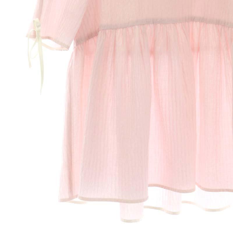 ★美品★yori フクレティアード ブラウス　ピンク　36 ☆美品☆yori フクレティアード ブラウスピンク36