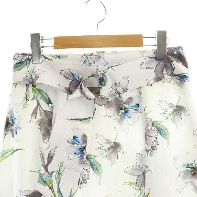 ジャスグリッティー JUSGLITTY リリーフラワープリントスカート ミモレ  