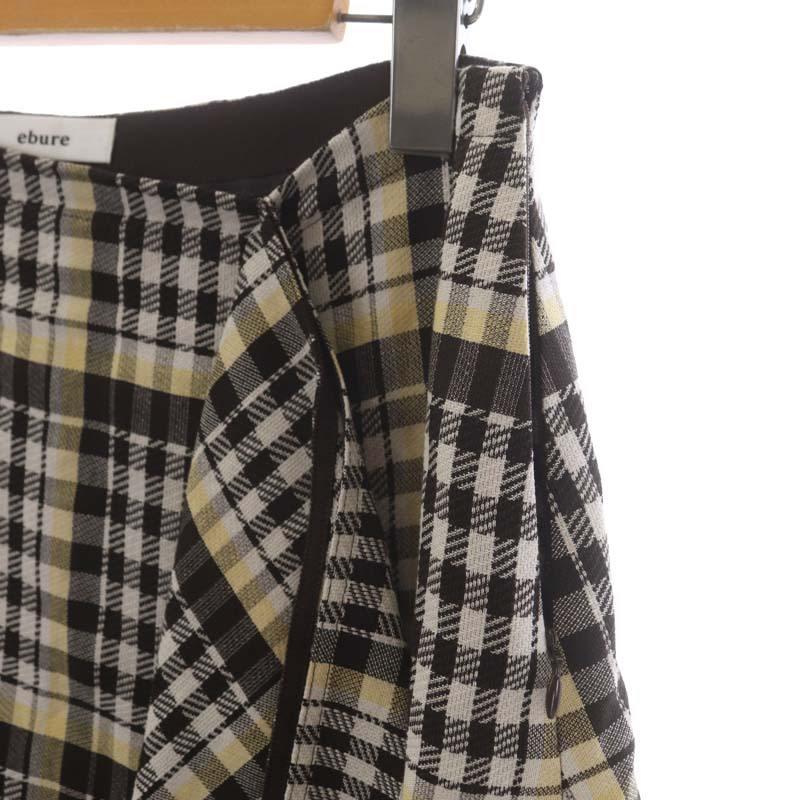 専用品ebure エブール ロングスカート チェック フレア エブール ebure チェックフリンジスカート ロング マキシ フレア