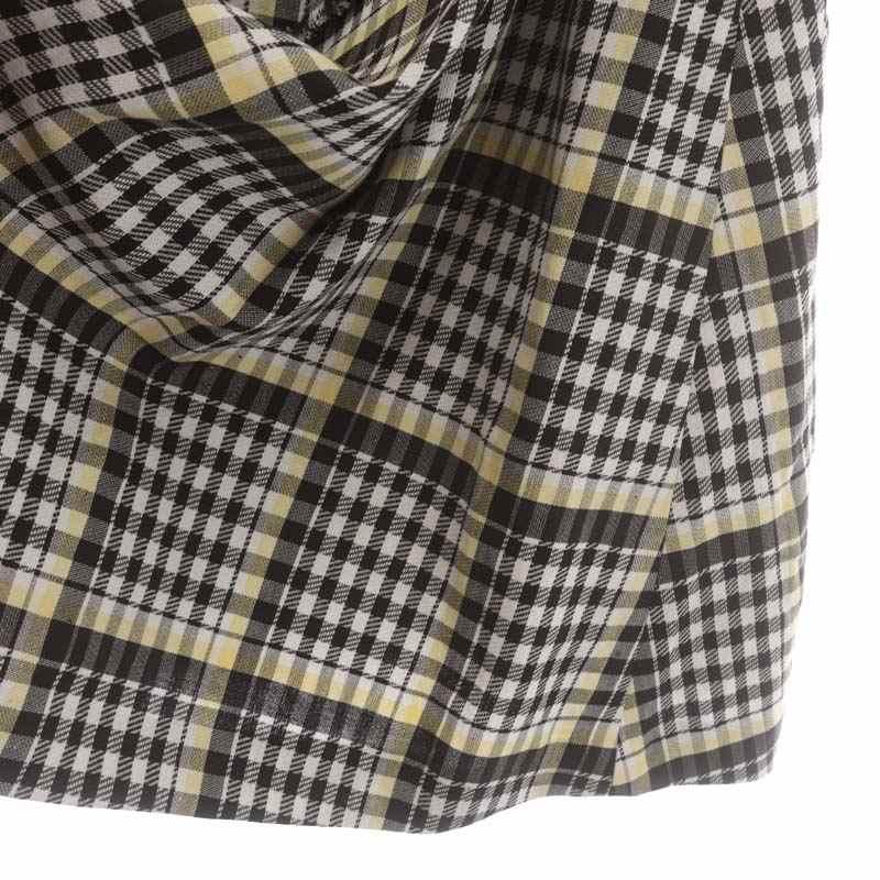 エブール ebure チェックフリンジスカート ロング マキシ フレア