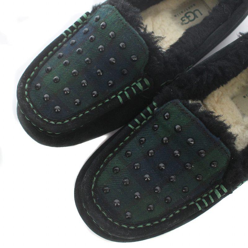 アグ UGG モカシン スリッポン チェック スタッズ ムートン 5 