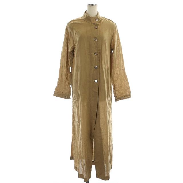 NOWOS / ノーウォス | ウールガウン ロングシャツ | ベージュ | レディース ノーウォス NOWOS Long gown ガウン カーディガン シャツ ロング 長袖