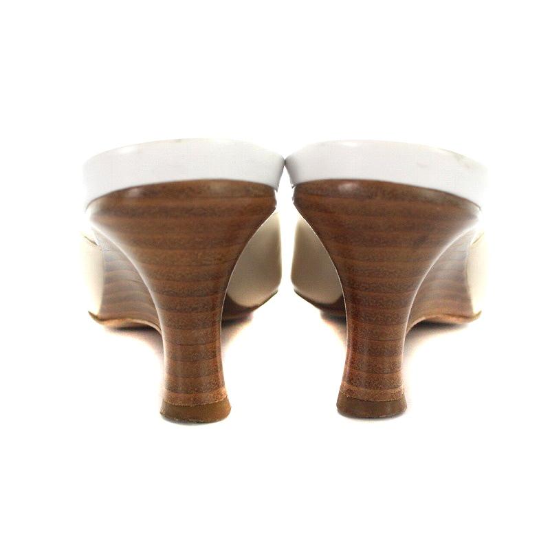 CHANEL シャネル ミュール サンダル リボン レザー 34.5 21.5cm