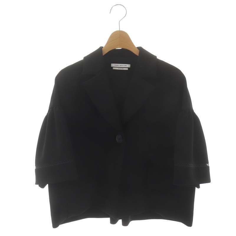 フォクシー NY 38 黒ジャケット　異素材mix FOXEYNEWYORK フォクシーニューヨーク ジャケット 38 黒