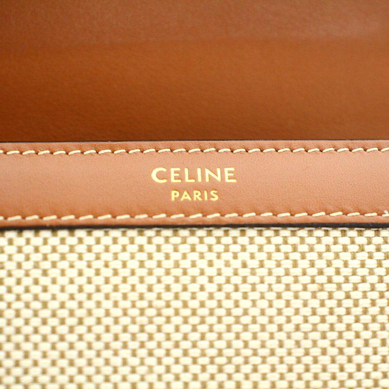 セリーヌ CELINE 21年製 トリオンフ 財布 三つ折り レザー 茶 ブラウン 