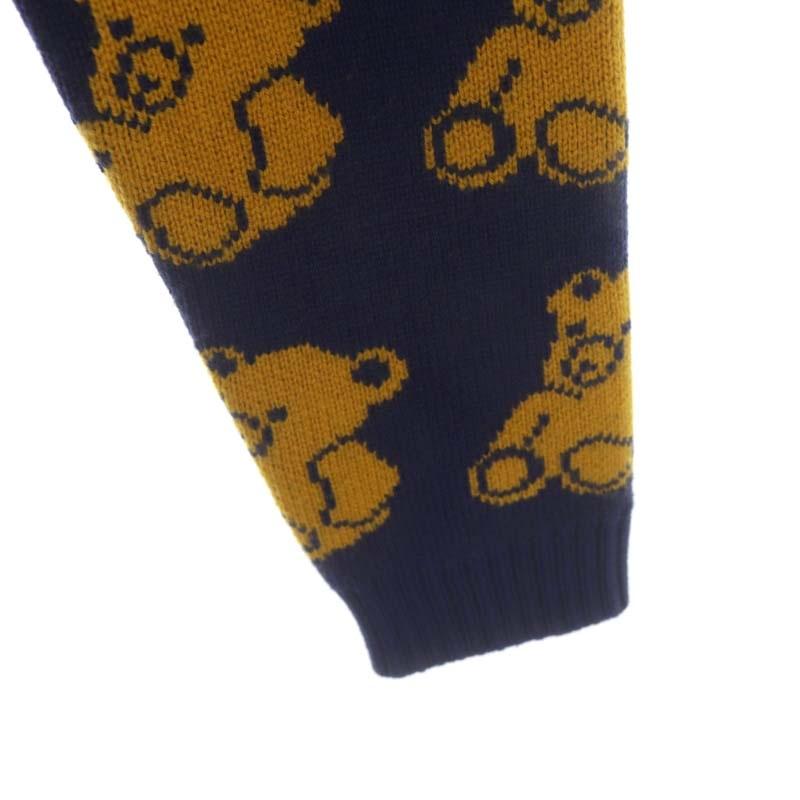 グッチ GUCCI ニット ベア クマ セーター 長袖 10 紺 黄 ネイビー  
