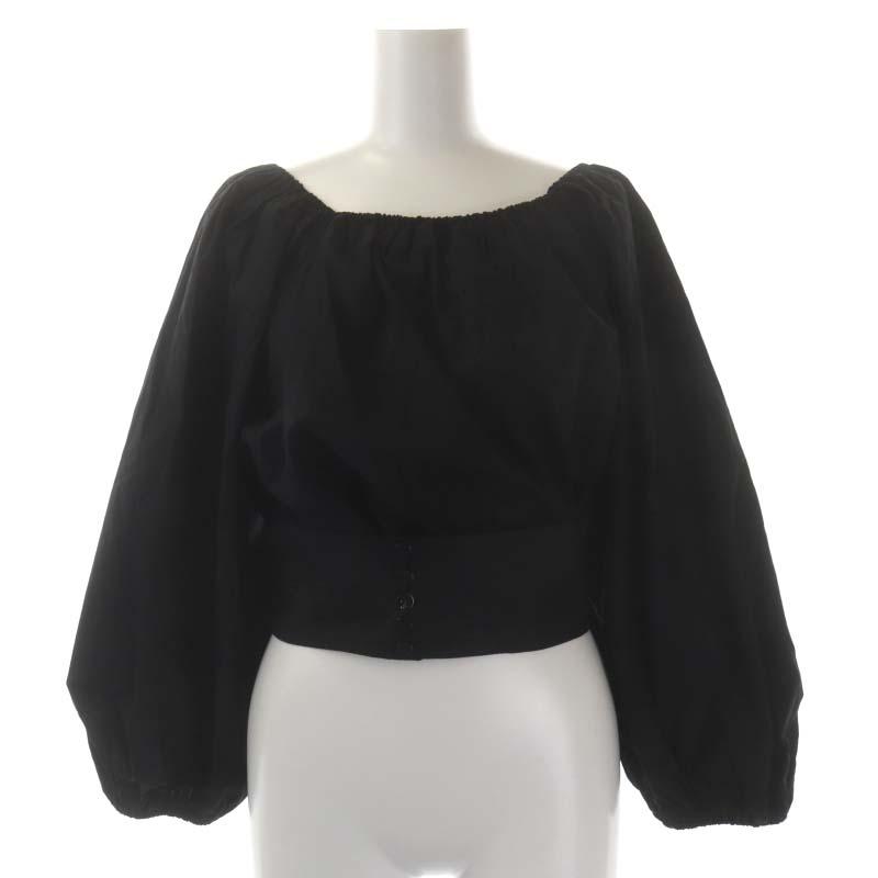 patou コットンギャザーブラウス黒【中古】