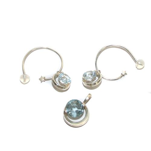 スタージュエリー STAR JEWELRY SV ムーンセッティング ピアス 