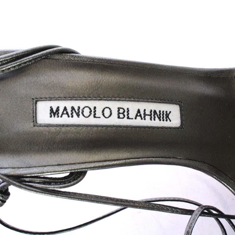マノロブラニク MANOLO BLAHNIK サンダル ピンヒール レースアップ