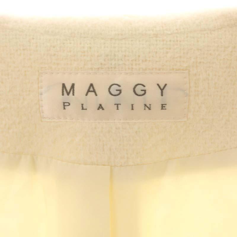 銀座マギー MAGGY PLATINE アンゴラミディコート アウター 総裏地 花  