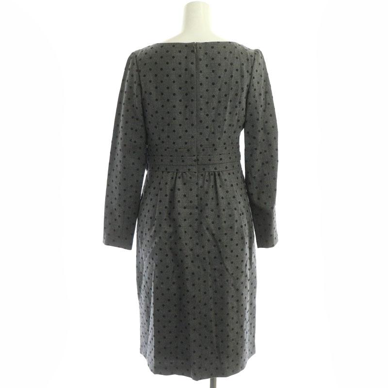 トッカ TOCCA ワンピース 長袖 ミモレ ロング フロッキーフラワー 総柄  