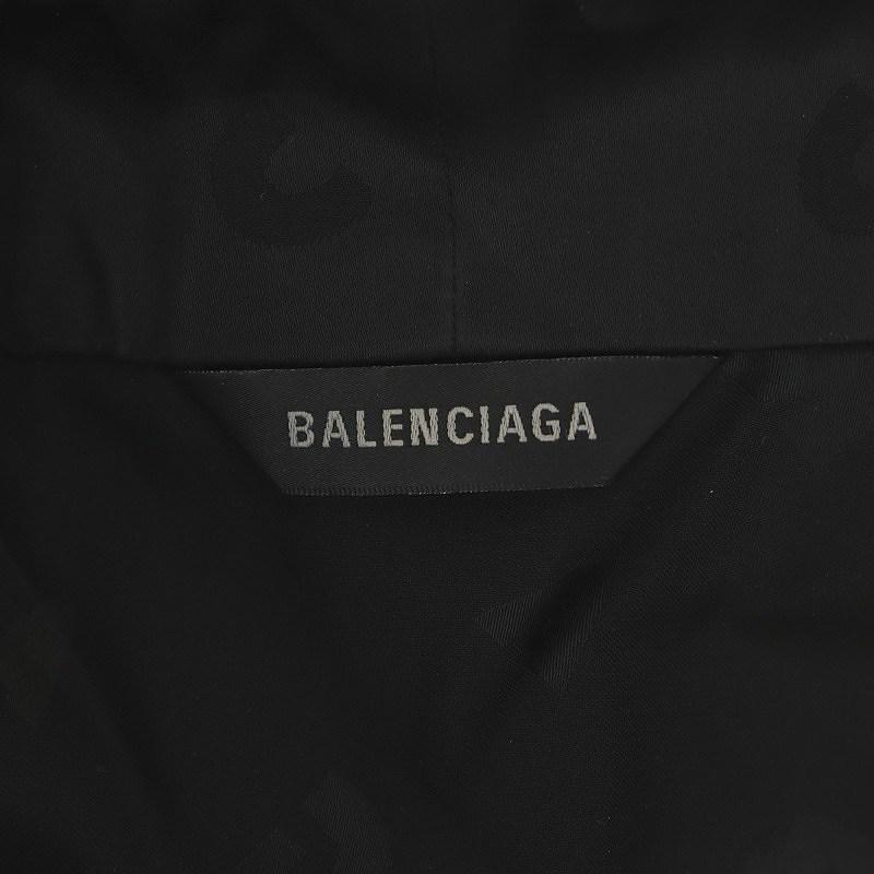 バレンシアガ BALENCIAGA Logo Letters All Over ボウタイブラウス サテン ロゴ 長袖 36 黒 ブラック 725061 /DF ■OS レディース｜vectorpremium｜03