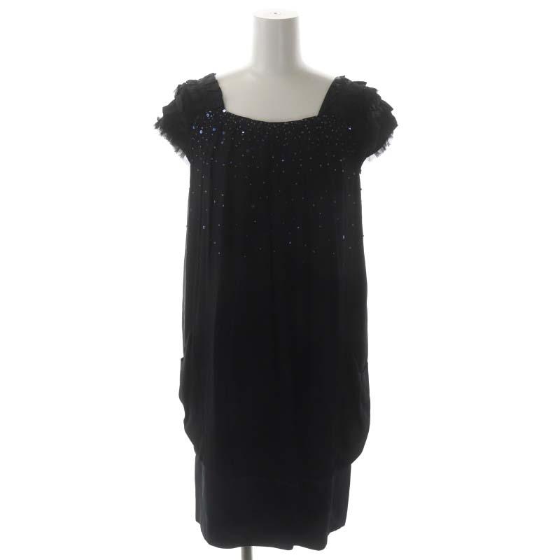 ランバンオンブルー スパンコール フリル ドレス ワンピース  