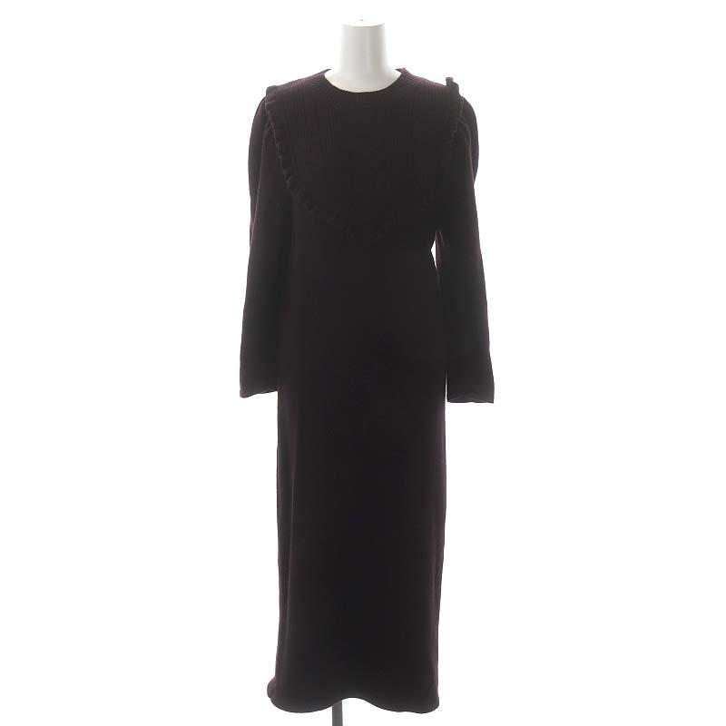 ハーリップトゥ Herlipto Belted Ruffle Cable-Knit Dressニット  