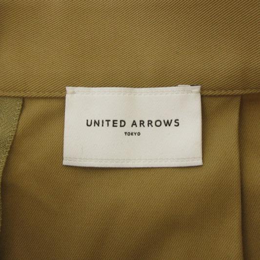 ユナイテッドアローズ UNITED ARROWS UWSC C/TWL タック フレア スカート ロング コットン ベージュ 38 ボトムス レディース｜vectorpremium｜05