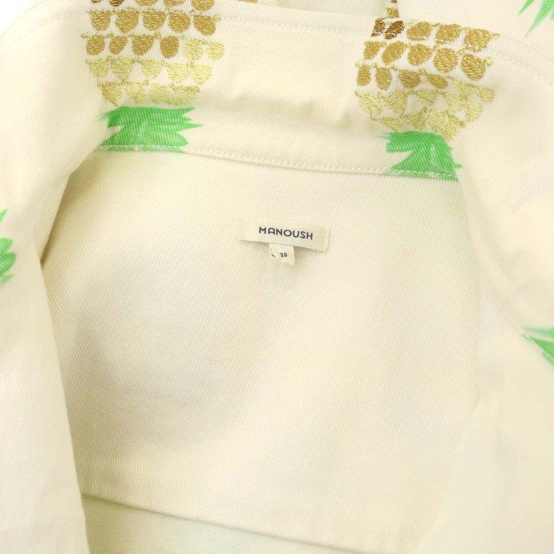 マヌーシュ MANOUSH パイナップル刺繍ジャケット 薄手 金ボタン 38 