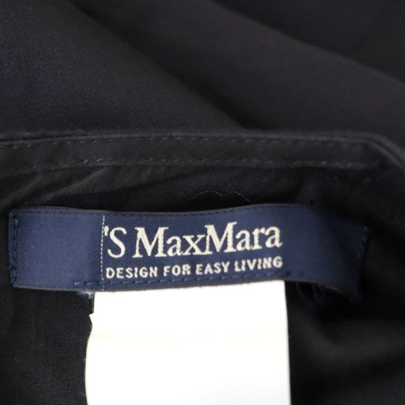 マックスマーラ MAX MARA ワンピース ノースリーブ 膝丈 バックファスナー バイカラー F 黒 ブラック 白 ホワイト｜vectorpremium｜03