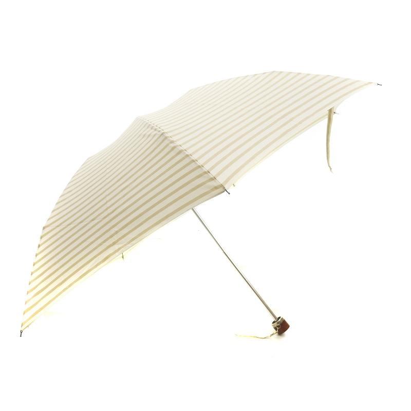 ラルフローレン RALPH LAUREN 折りたたみ傘 雨傘 ストライプ ロゴ アイボリー ベージュ /WM レディース｜vectorpremium｜02