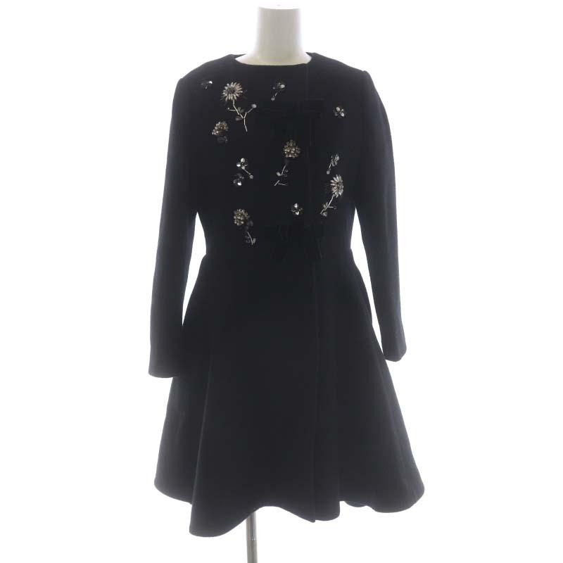 チェスティ Chesty ビジュー ノーカラーコート ロング アウター ウール  