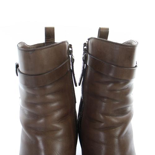 サルトル SARTORE レザーショートブーツ ハイヒール 35.5 23cm 茶色 