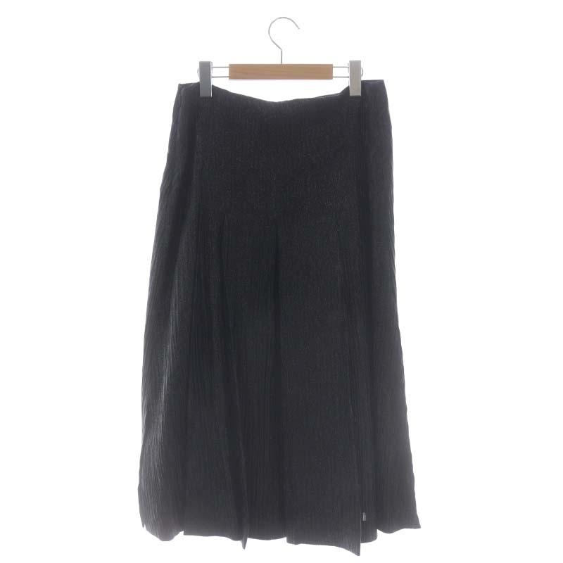 フェンディ FENDI プリーツスカート フレア ロング ウール シルク混  