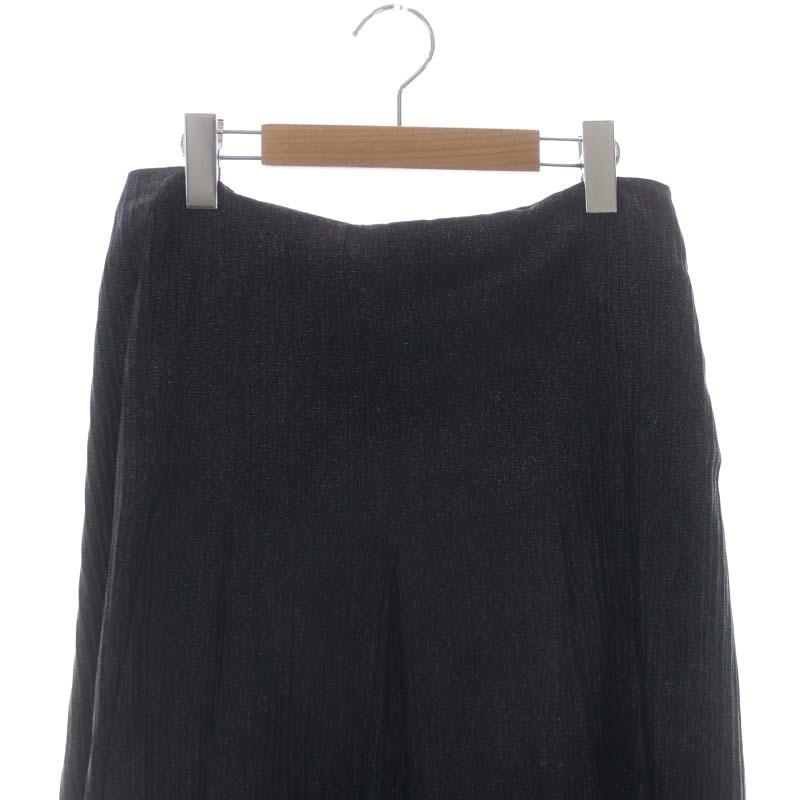 フェンディ FENDI プリーツスカート フレア ロング ウール シルク混  