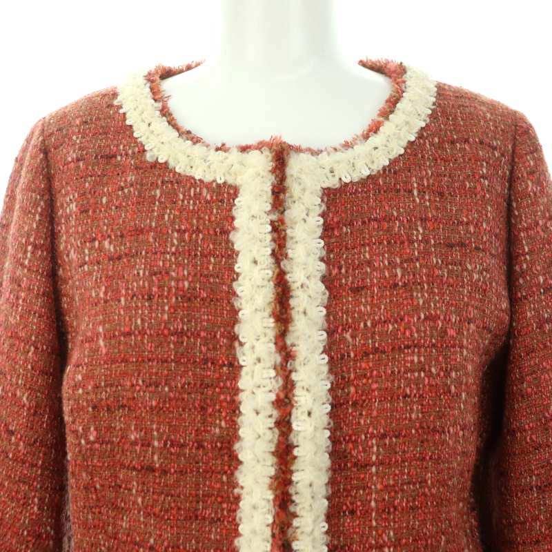 アベニールエトワール　Aveniretoileツイードノーカラージャケット Aveniretoile - アヴェニールエトワールクチュール ノーカラー