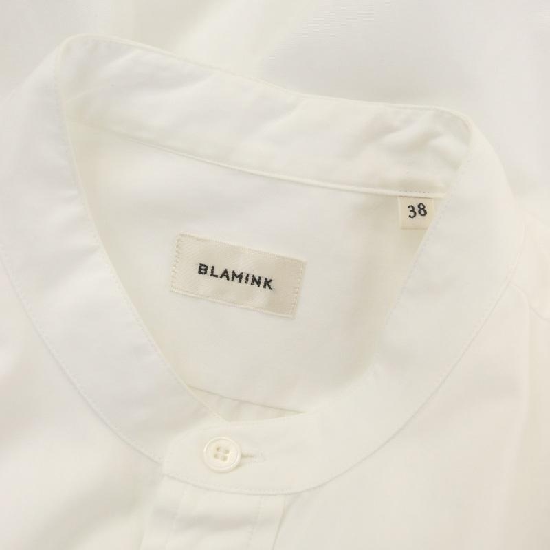 BLAMINK ノーカラーホワイトシャツ 38 BLAMINK ノーカラーホワイトシャツ 38