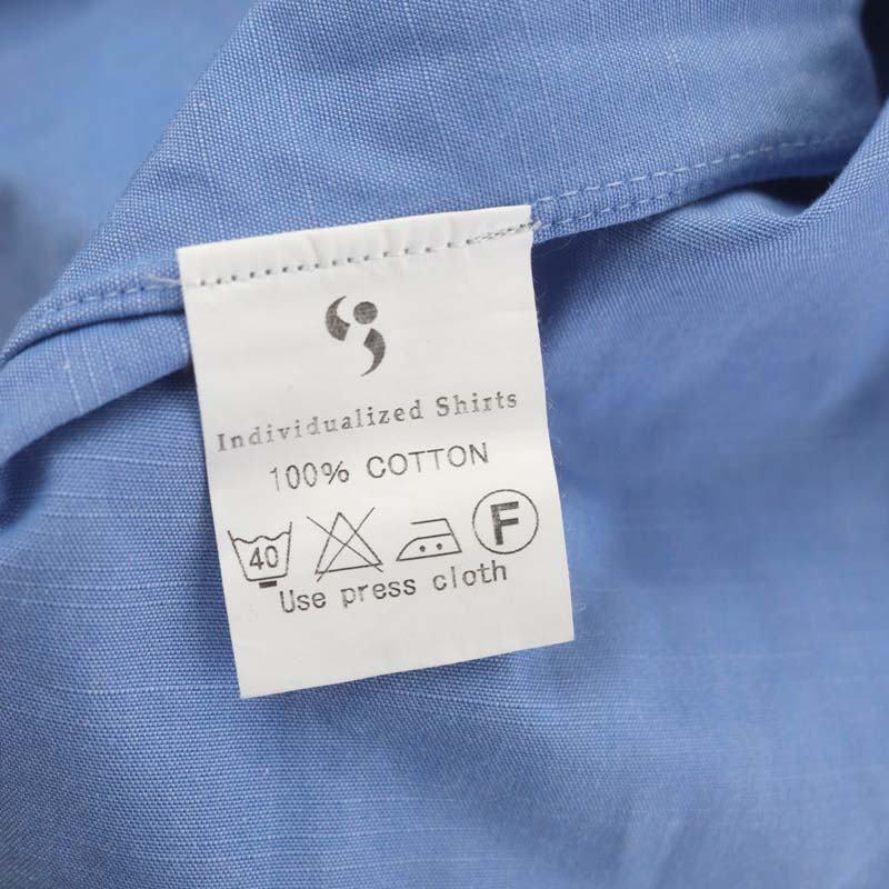 インディビジュアライズドシャツ INDIVIDUALIZED SHIRTS ボタンダウンシャツ カッター 長袖 コットン 胸ポケット F 青｜vectorpremium｜03