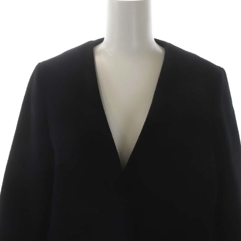新品タグ付スピック&スパンメルトンVネックカラーコート38ブラックウールコート 新品タグ付スピック&スパンメルトンVネックカラーコート38ブラック