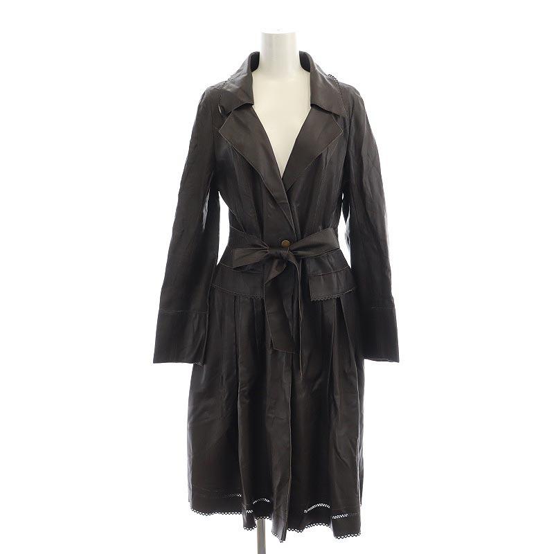 フォクシーニューヨーク FOXEY NEW YORK フェイクレザーコート ロング 