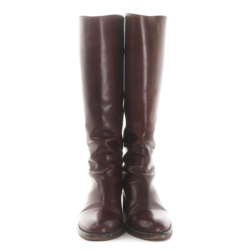 36タッセル付きサルトルロングブーツジョッキーブーツブラウン