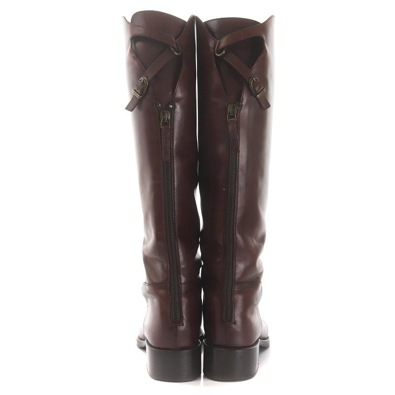 36タッセル付きサルトルロングブーツジョッキーブーツブラウン