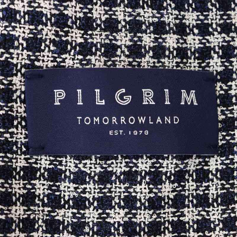 トゥモローランド PILGRIM 23SS リングツイード シングルブレステッド2Bジャケット テーラード 46 紺 白 ネイビー ホワイト ■OS メンズ｜vectorpremium｜03