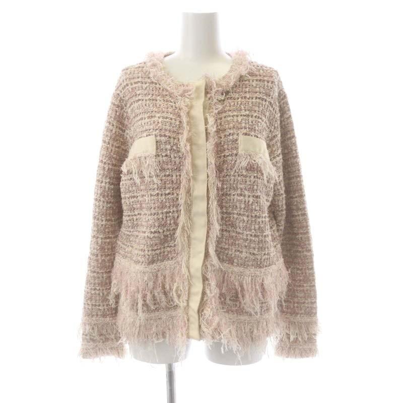チェスティ Chesty ツイードライクニットジャケット ノーカラー  