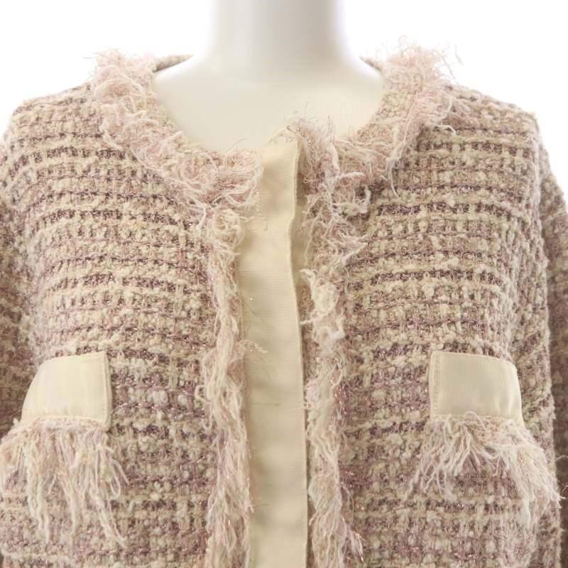 チェスティ Chesty ツイードライクニットジャケット ノーカラー  