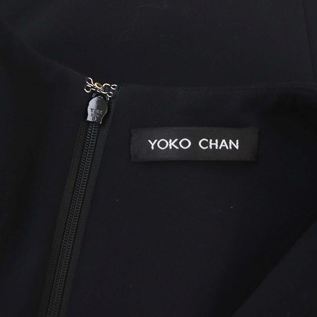 ヨーコチャン YOKO CHAN フロントスリットワンピース ロング 半袖 キーネック 40 黒 ブラック YCD-619-491 /ES ■OS ■SH レディース｜vectorpremium｜03